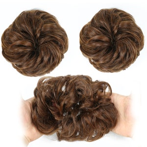Medium Brown Ponytail Hair Bun Extensions Scrunchie Updo - Etsy