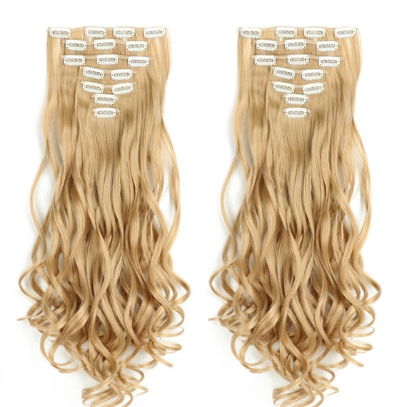 22 Long Honey Blonde Hair Extensions Clip in Highlight Etsy