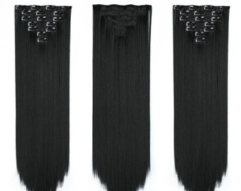 23inch Long Customized Styling Clip in Hair Extensions Highlight Hairpiece Extensions in 7Pcs 16Clips for Party Wedding Coplay -2Packs