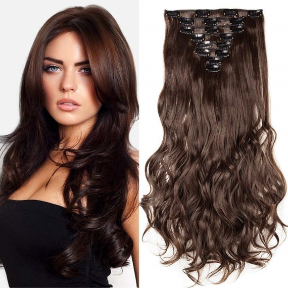 Cosplay Party Dark Auburn Hair Extensions 22inch Long Etsy