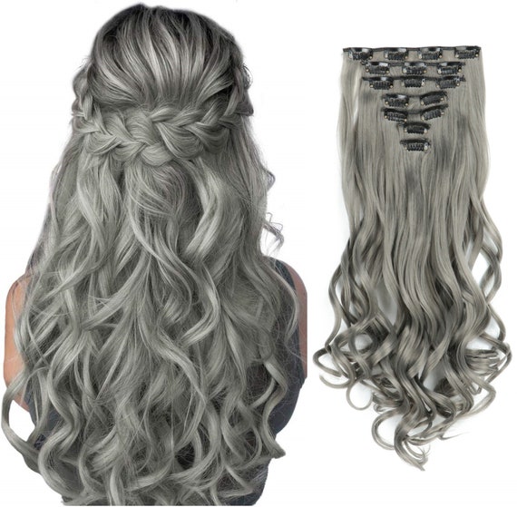 22 Inch Long Ash Grey Clip in Hair Extensions Looks Natural - Etsy UK 22 Inch Long Ash Grey Clip in Hair Extensions Looks Natural - Etsy UK