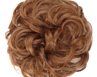 Auburn Hair Bun Extensions Scrunchie Updo Hairpiece fluffly messy hair - Tousled Hair Extension Bun Like Natural Hair in 95g 35g