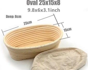 Anti-mould Large Banneton Bread Proofing Basket Natural Brotform Proofing  Basket in Oval Round Shape for Dough Raising Rattan Basket - Etsy