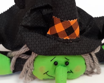 Fallen witch, witch shelf sitter, whimsical witch, Halloween, Halloween witch, Halloween decoration