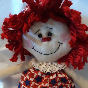 Mini primitve raggedy Americana doll, Americana doll, raggedy doll, doll lover, rag doll, 4th of July doll, prim mini raggedy doll