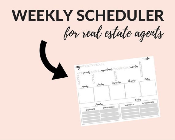 real estate weekly planner real estate templates real estate etsy