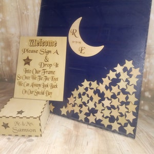 Guest Book Moon and Stars guestbook Alternative  box Alternative Guest Book GuestBook Unique Wedding Guestbook Book Celestial