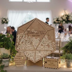 Wedding Guest Book Wedding Guest Book Alternative Alternative Guest Book  GuestBook Unique 20 Sided Dice Dungeons and Dragons Gift