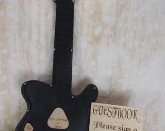 Guestbook Alternative Drop Box Frame Electric Guitar Guest Book Drop Shadowbox Guest Book Wedding Anniversary Gift Wedding Gift Wedding Sign