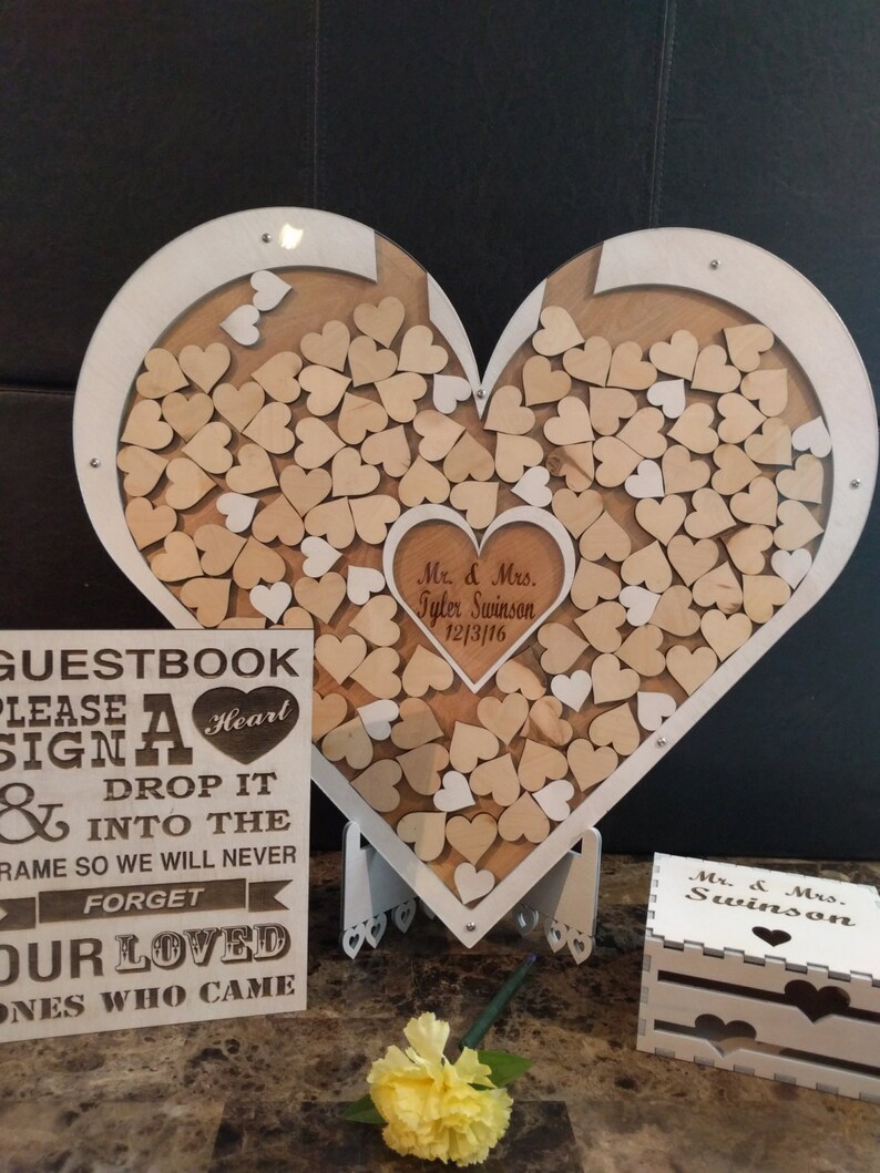 Heart Shaped Wedding Guest Book Drop Box Guestbook Etsy