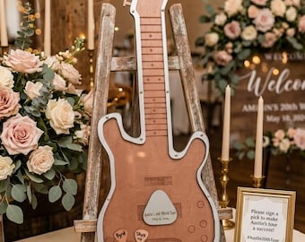 Guestbook Alternative Drop Box Frame Bass Guitar Guest Book Drop Shadowbox Guest Book Wedding Anniversary Gift Wedding Gift Wedding Sign