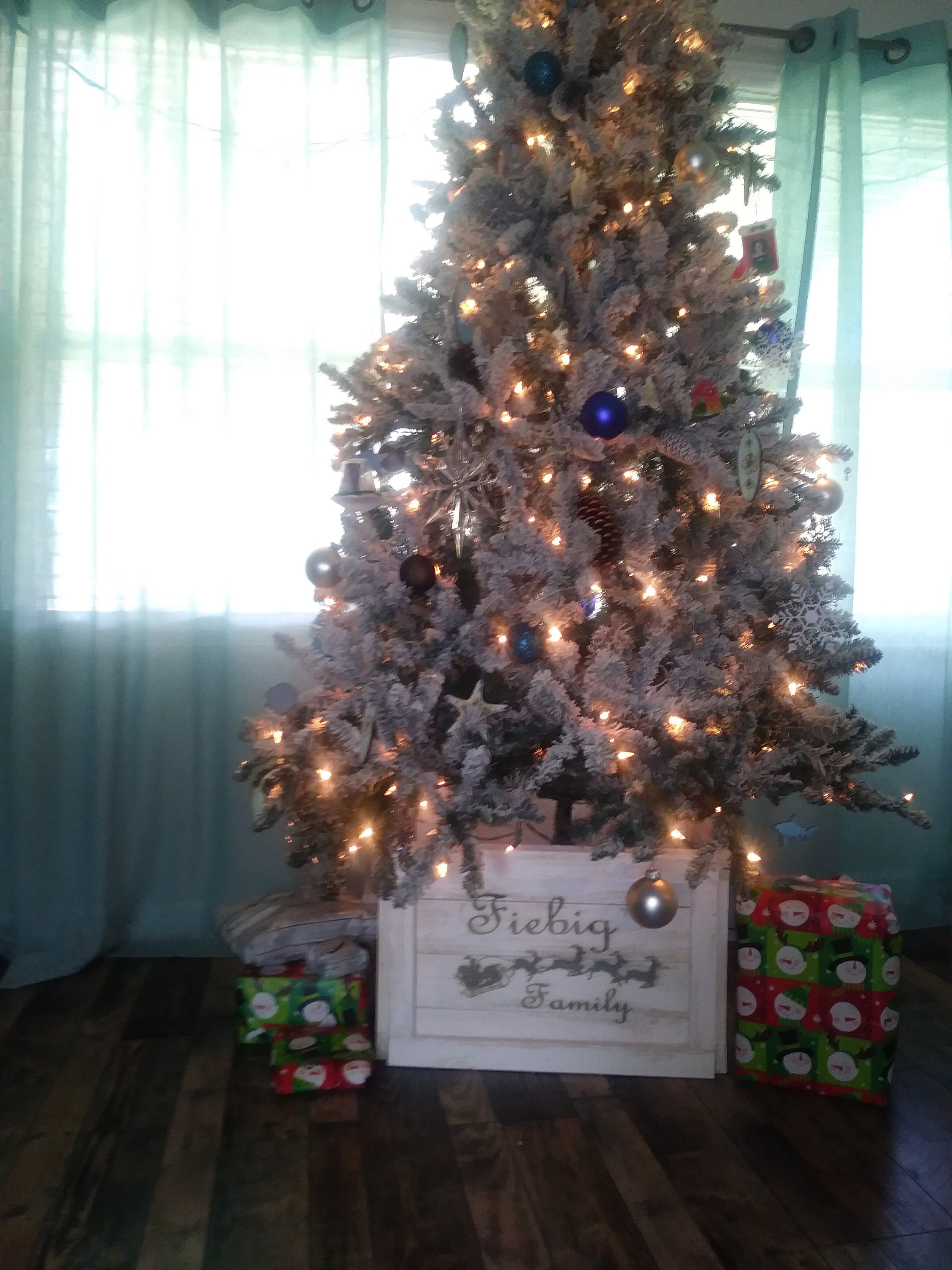 Personalized Wooden Tree Skirt Wood Christmas Tree Box Etsy