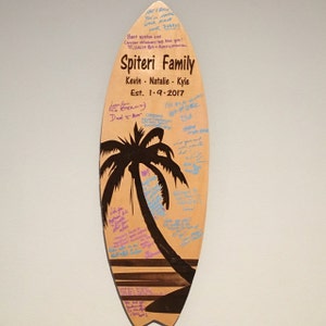 Wedding Guest book Sign (Alternate Guestbook) Surfboard