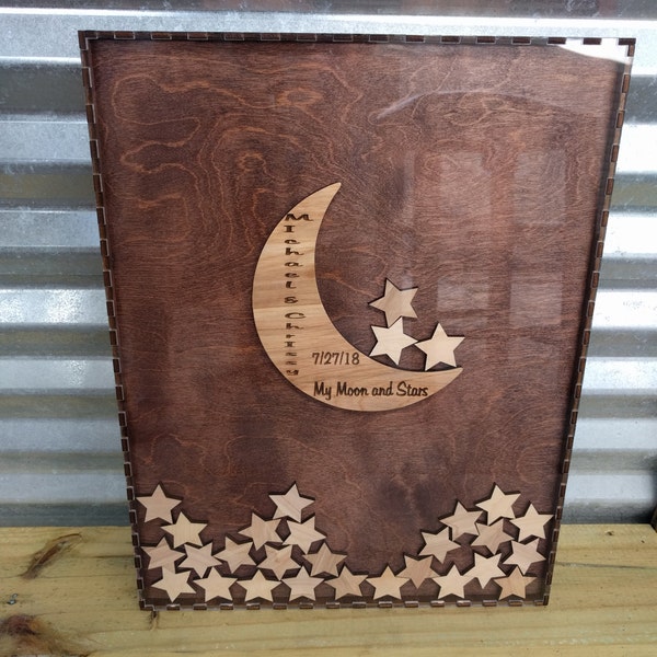 Guest Book Moon and Stars guestbook Alternative  box Alternative Guest Book GuestBook Unique Wedding Guestbook Book