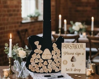 Guestbook Alternative Drop Box Frame Electric Guitar Guest Book Drop Shadowbox Guest Book Wedding Anniversary Gift Wedding Gift Wedding Sign