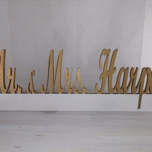Mr. & Mrs.Table Signs Last Name Sign Wooden Letters Free Standing Signs Table Decor Custom Table Signs Table Numbers Wedding Decor
