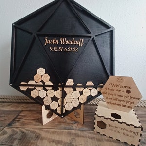 Guest Book Wedding Guest Book Alternative Personalized Drop box Alternative Guest Book  GuestBook Unique 20 Sided Dice Dungeons and Dragons