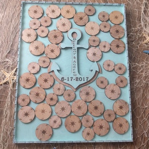 Guest Book Wedding Guest Book Alternative Personalized Drop box Alternative Guest Book Compass GuestBook Unique Anchor Guest Book