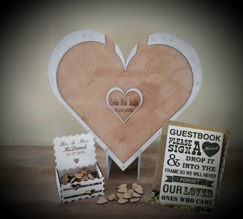 Heart Shaped Wedding Guest Book Drop Box Guestbook Etsy