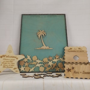 Guestbook Alternative,Wedding drop box Wedding Frame Guestbook Alternative drop Box Nautical Beach Wedding Baby Guest Book