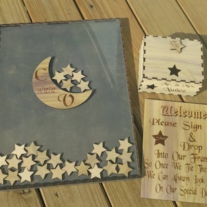 Guest Book Moon and Stars Guestbook Alternative with  Stars Alternative Guest Book GuestBook Unique Wedding Guestbook Book