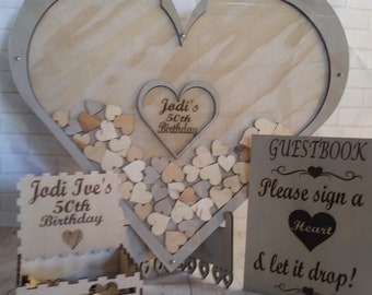 Wedding guest book-guest book alternative-unique guest book-heart drop box-wedding shadowbox-wedding frame-personalized guest book