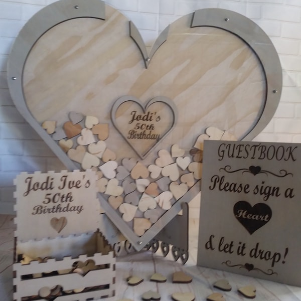 Wedding guest book-guest book alternative-unique guest book-heart drop box-wedding shadowbox-wedding frame-personalized guest book