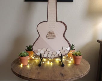 Acoustic Guitar Guest Book Alternative - Rustic Drop Box Frame for Wedding Guests - Cheap Wedding Ideas