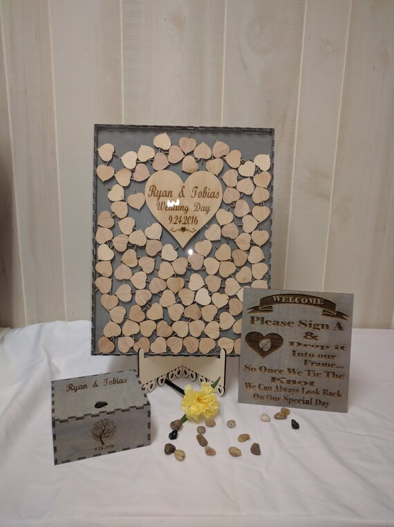 Wedding Guest book drop box with leavesAlternate Guestbook Etsy