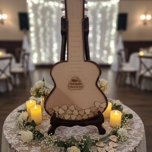 Guestbook Alternative Drop Box Frame Acoustic Guitar Guest Book Drop Shadowbox Guest Book Wedding Anniversary Gift Wedding Gift Wedding