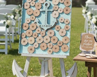 Guest Book Wedding Guest Book Alternative Personalized Drop box Alternative Guest Book Compass GuestBook Unique Anchor Guest Book