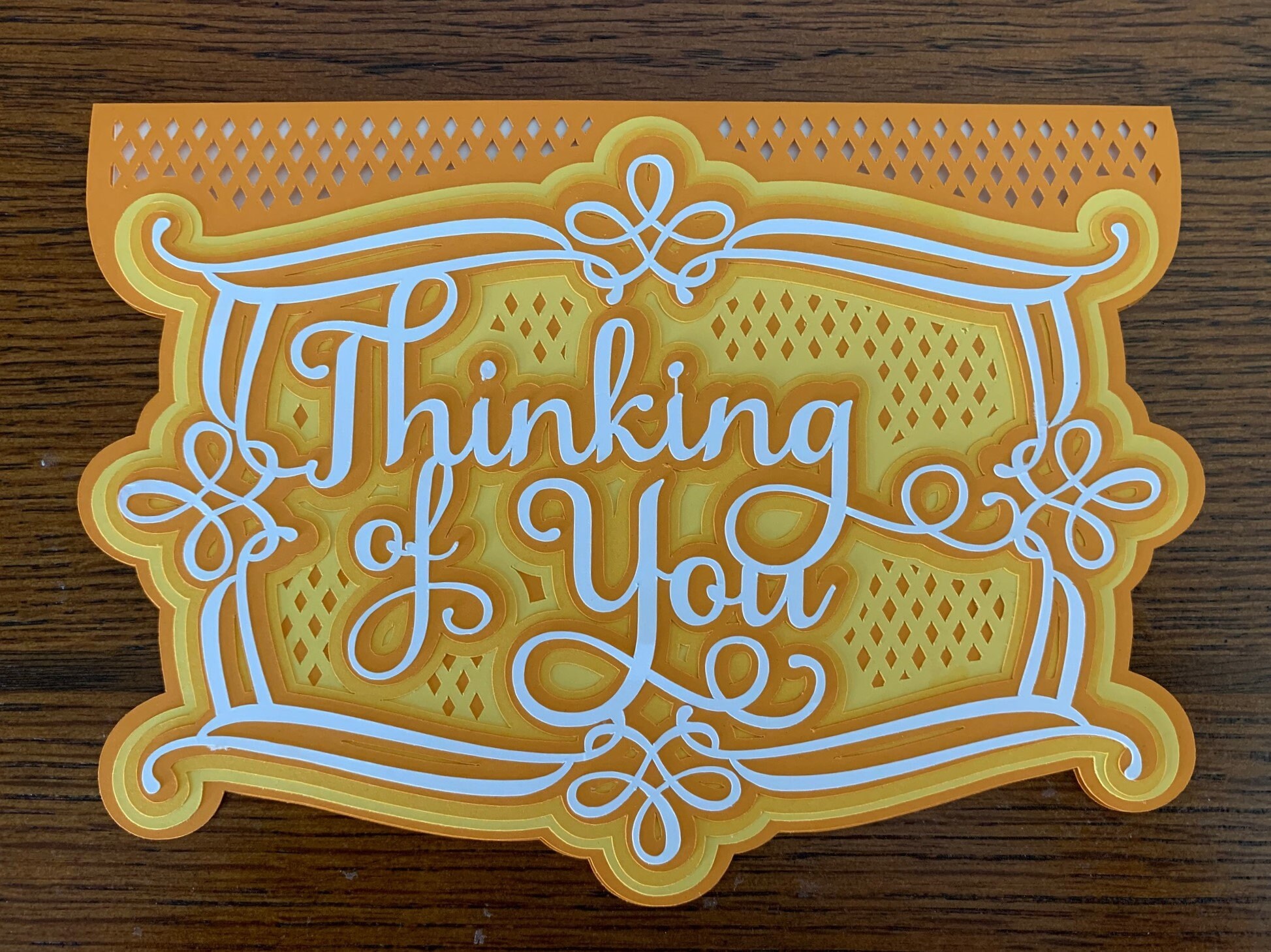 SVG Cut File Layered Thinking of You Card Etsy