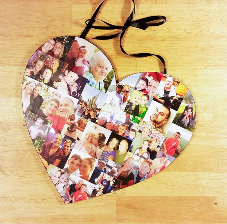 Custom Heart Photo Collage Heart Photo Collage Personal Etsy