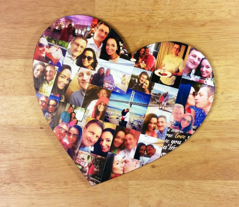 personalised heart photo collage personalised heart photo collage