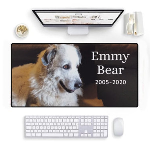 Custom Portrait Desk-Mat with Your Own Personal Photo and Text, Custom Desk-Mat, Custom Mousepad, Personalized Deskmat, Photo DeskMat