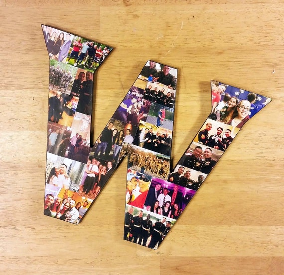 16 Inch Custom Photo Collage, Photo Collage Letter, Photo Collage on ...