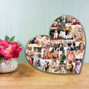 Custom Photo Collage, Heart Shape Photo Collage, Wood Letters, Personal Collage, Photo Collage, Personal Photo Collage, Custom Photo Letters