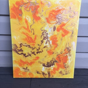 Hollywood Dreaming / Acrylic Pour Painting - 16 in. x 20 in.