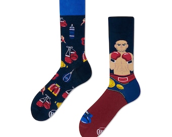 Boxer socks from MANY MORNINGS, women's socks, men's socks, mismatched socks, colorful socks, gift for women, gift for men