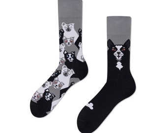Dogs socks from MANY MORNINGS, women's socks, men's socks, mismatched socks, colorful socks, gift for women, gift for men