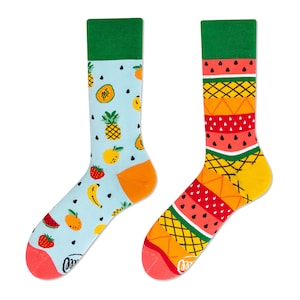 Fruit socks from MANY MORNINGS, women&#39;s socks, men&#39;s socks, mismatched socks, colorful socks, gift for women, gift for men