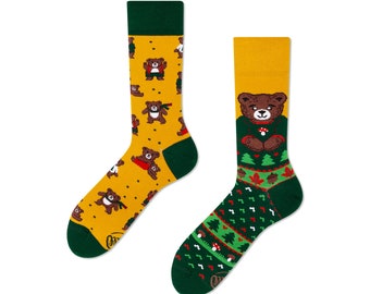 Teddy socks from MANY MORNINGS, women's socks, men's socks, mismatched socks, colorful socks, gift for women, gift for men