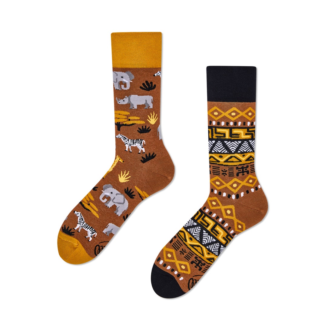 Elephant and Giraffe Socks From MANY MORNINGS, Women's Socks, Men's