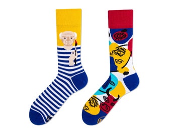 Pablo socks from MANY MORNINGS, women's socks, men's socks, mismatched socks, colorful socks, gift for women, gift for men