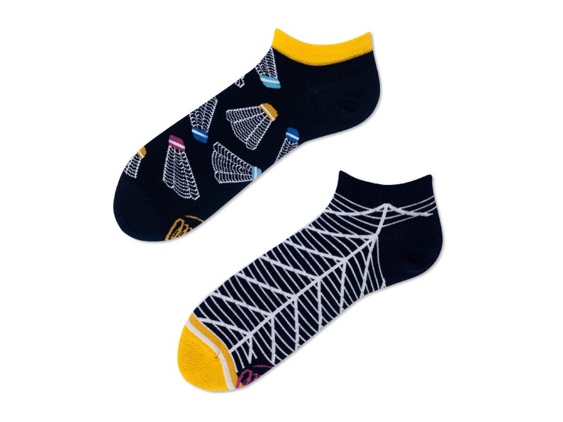 Badminton Pattern Mismatched Low Socks Many Mornings