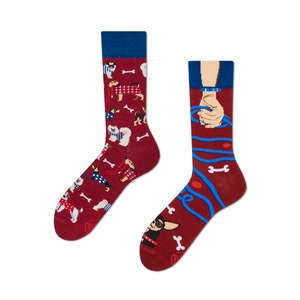 Meias para cachorro de MUITAS MANHÃS, meias femininas, meias masculinas, meias incompatíveis, meias coloridas, presente para mulheres, presente para homens