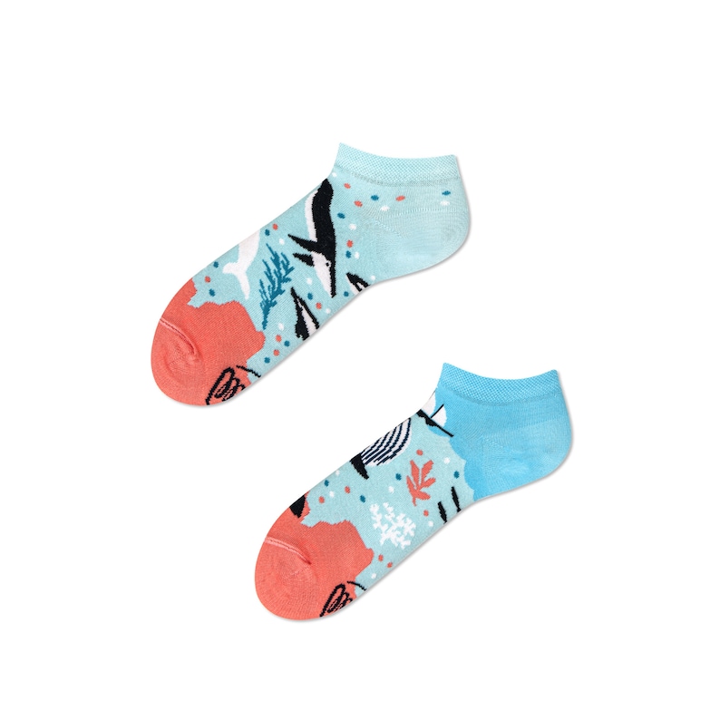 Whale low socks from MANY MORNINGS, women's socks, men's socks, mismatched socks, colorful socks, gift for women, gift for men image 1