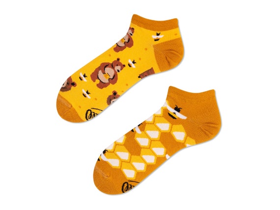 Bear low socks from MANY MORNINGS, women's socks, men's socks, mismatched socks, colorful socks, gift for women, gift for men