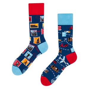 Travel socks from MANY MORNINGS, women's socks, men's socks, mismatched socks, colorful socks, gift for women, gift for men