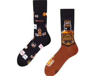 Calcetines de whisky de MANY MORNINGS, calcetines de mujer, calcetines de hombre, calcetines no coincidentes, calcetines de colores, regalo para mujeres, regalo para hombres